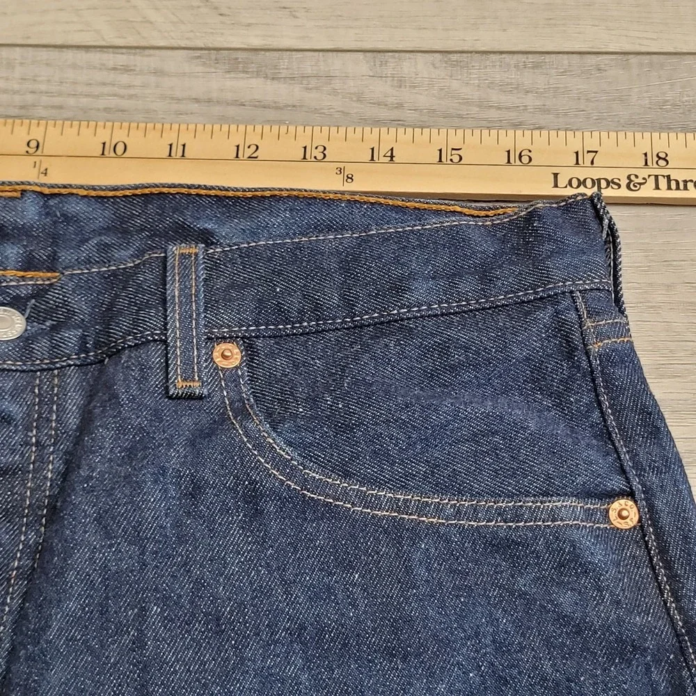 👖Vintage Y2K Levis 501XX Rigid Raw Jeans Men 36×34 (34×32) Dark Wash Denim 2001